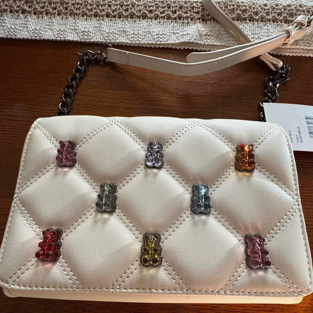 Betsy Johnson Quilted Crossbody Bag with Colorful Gummy bears - Picture 4 of 6